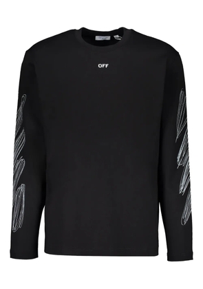 Off-White long-sleeve pattern T-shirt - Black