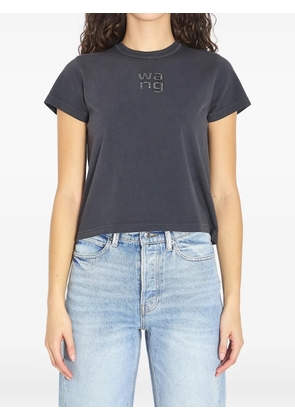 Alexander Wang logo-rhinestone T-shirt - Black