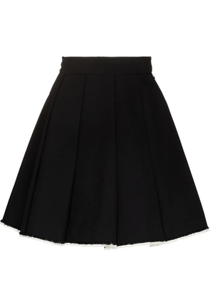 SHUSHU/TONG pleated raw-hem skirt - Black