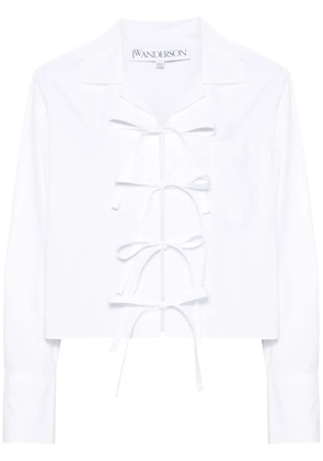 JW Anderson bow-tie cotton cropped shirt - White