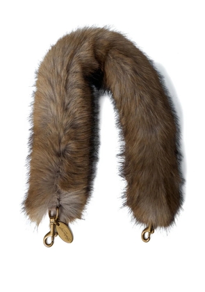 Balenciaga faux fur hardware bag strap - Brown