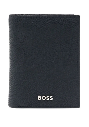 BOSS logo-plaque leather wallet - Blue