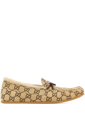 Gucci bow-detail leather loafers - Neutrals