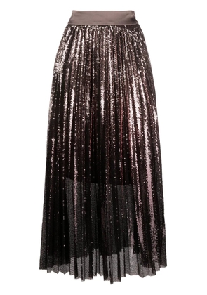 Peserico plissé pleated midi skirt - Brown