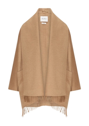 Max Mara fringed long-sleeve coat - Brown