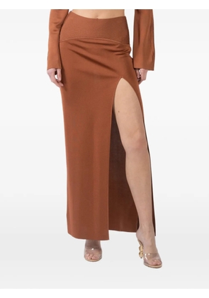 La Galpa slit-detail maxi skirt - Brown