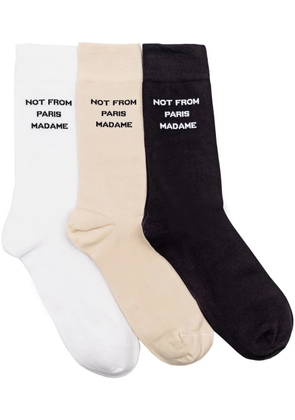Drôle De Monsieur intarsia-knit socks (pack of three) - Neutrals