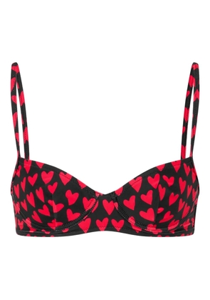 Moschino heart-print bikini top - Black