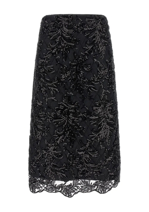 LE TWINS Giulia sequin-embellishment midi skirt - Black