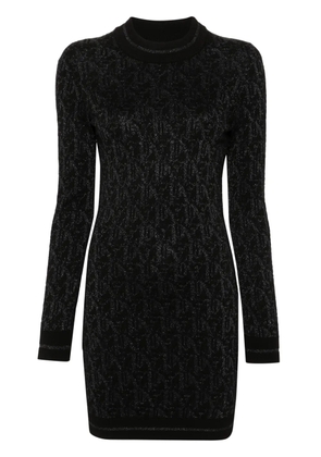 Palm Angels monogram-jacquard mini dress - Black