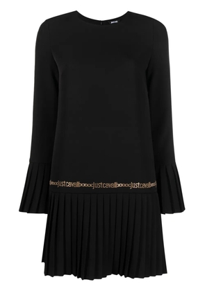 Just Cavalli logo-studded pleat-detail minidress - Black