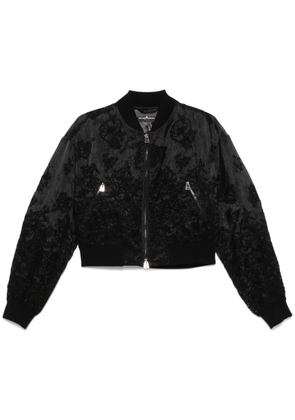 Ermanno Scervino floral-embroidered jacket - Black