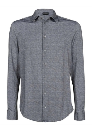 Emporio Armani houndstooth pattern shirt - Black