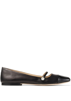 Jimmy Choo Elisa leather ballerina shoes - Black