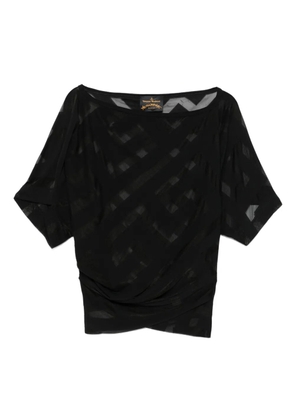 Vivienne Westwood Pre-Owned 2000s geometric-pattern mesh blouse - Black