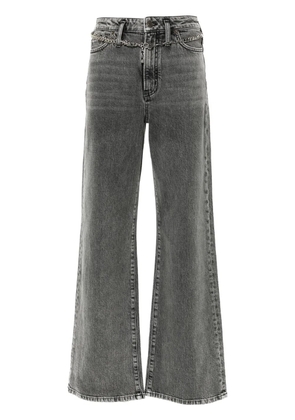 Maje chain-belt wide-leg jeans - Grey