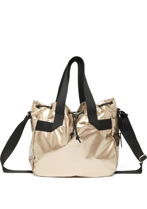 Jack Gomme metallic-finish drawstring shoulder bag - Gold