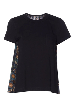 sacai floral-print pocket T-shirt - Black