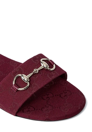 Gucci Horsebit logo slides - Red
