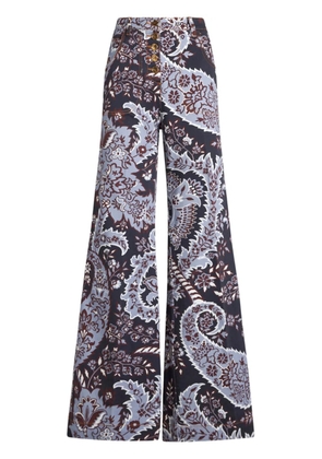 ETRO paisley-print flared jeans - Blue
