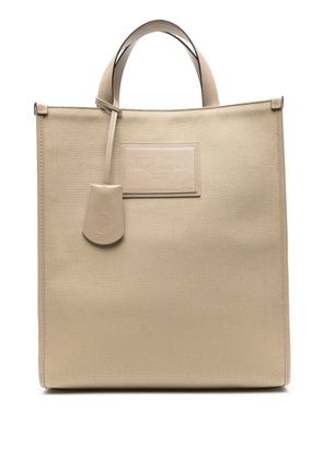 Moncler logo-patch cotton tote bag - Neutrals
