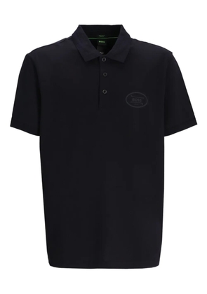 BOSS logo-print polo shirt - Black