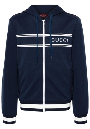 Gucci logo-print zip-up hoodie - Blue