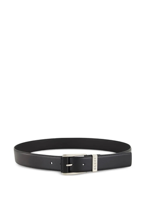Gucci engraved-buckle leather belt - Black