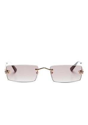 Cartier Eyewear Panther rectangle-frame sunglasses - Gold