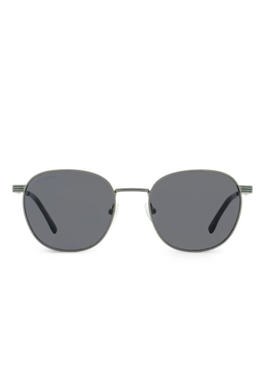 Lacoste striped enamel oval-frame sunglasses - Grey