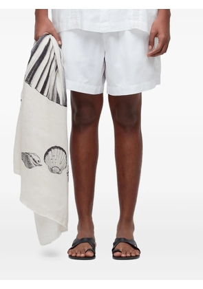 Osklen PJ Over Itacaré lace-insert linen shorts - White