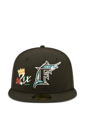NEW ERA CAP 59Fifty crown rose-embroidered cap - Black