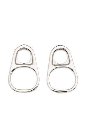 Jean Paul Gaultier tab motif earrings - Silver