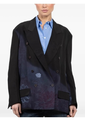 IBRIGU floral-motif double-breasted blazer - Black