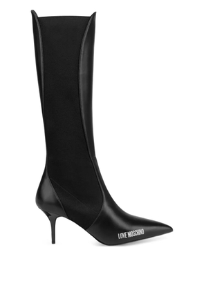Love Moschino leather knee-high boots - Black