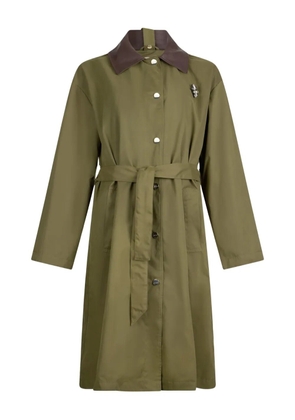 LIU JO hooded contrasting-collar coat - Green