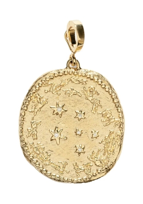 Azlee 18kt yellow gold large Zodiac diamond charm