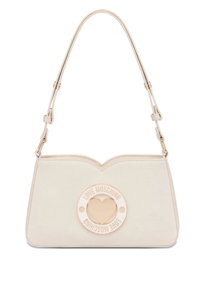 Love Moschino heart-plaque shoulder bag - White