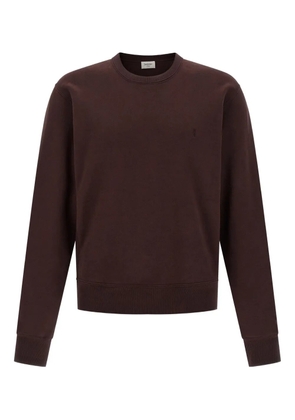 Saint Laurent Cassandre embroidered sweatshirt - Brown