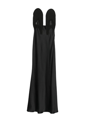NISSA fringe-embellished maxi dress - Black