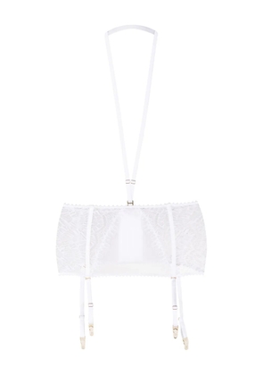 Maison Close Accroche Coeur waist-cincher and suspenders - White