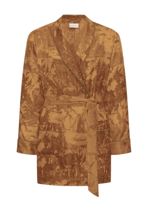 Pierre-Louis Mascia landscape-print belted robe - Brown