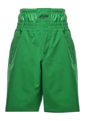 Moncler logo-print high-waisted shorts - Green