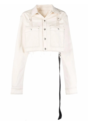 Rick Owens DRKSHDW cropped denim button-up jacket - Neutrals