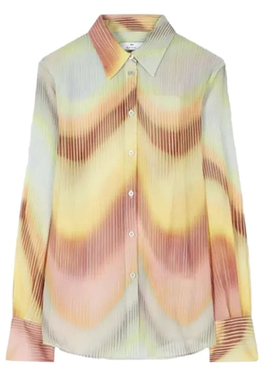 PS Paul Smith Gradient Wave-print georgette shirt - Yellow