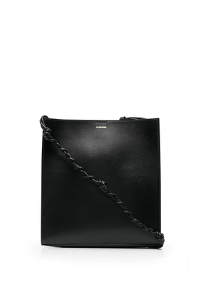 Jil Sander logo-print leather shoulder bag - Black