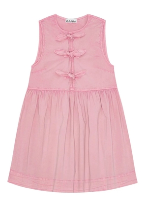 GANNI tie-front dress - Pink