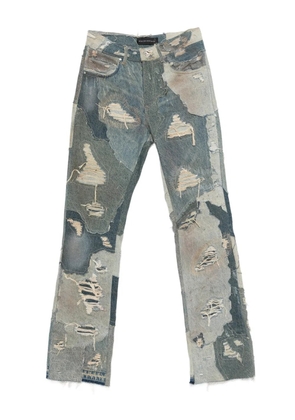 Who Decides War distressed patchwork jeans - Blue