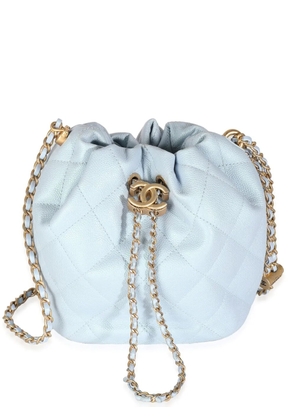 CHANEL Pre-Owned 2021-2023 CC quilted bucket bag - Blue