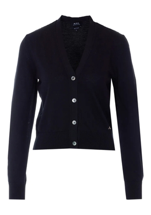 A.P.C. embroidered-logo cardigan - Black